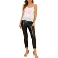 thumbnail image 2 of Allegra K Women's  Sleeveless Crop Camisole Contrast Panel Sequin Vest Chiffon Tank Tops, 2 of 6