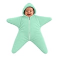 thumbnail image 2 of ZHANGDER Baby Solid Starfish Onesie, Warm Fleece Blanket Jumpsuit Zip Closure Infant Romper, 2 of 9