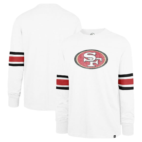 Men's '47 White San Francisco 49ers Gridiron Premier Brex Long Sleeve T-Shirt