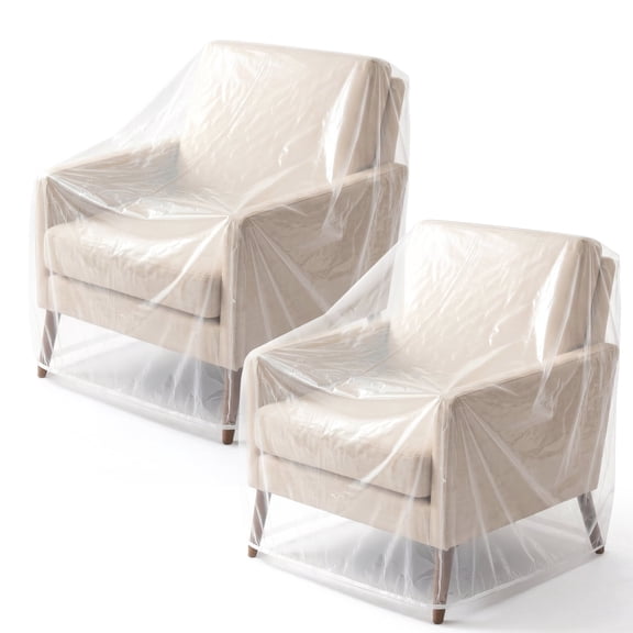 Patio Swivel Chair Covers 2 Pack, Heavy Duty Clear Plastic Waterproof Outdoor Furniture Cover, High Transparency & UV Resistant for Patio Swivel Chairs