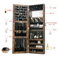 thumbnail image 6 of Jewelry Armoire Cabinet Organizer for Makeup over The Door Mirror with Jewelry Box Lockable Storage Full Length Mirror Rustic Brown, 6 of 7