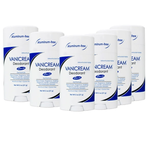Vanicream, Deodorant For Sensitive Skin, Aluminum-Free, Fragrance Free, 2 oz Pack of 6