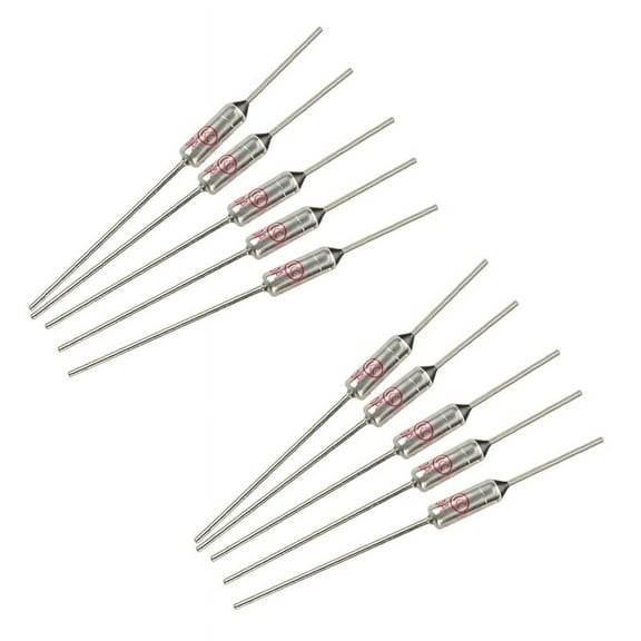 10 Pcs Circuit Cut Off TF 185 Celsius 250V 10A Temperature Thermal Fuses,10 x Thermal Fuse,Silver