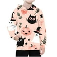 thumbnail image 1 of 2025 2-14 Ans Halloween Chandail à Capuche Garçons Filles Manches Longues T-Shirt Imprimé Col Rond Chandail Orange, 1 of 3