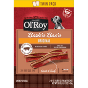 Ol' Roy Bark'n Bac'n Dog Treats, Original, Twin Pack