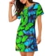 thumbnail image 2 of Balery Multicolored Butterflies Camisón de manga corta con cuello redondo para mujer, cómodo y elegante., 2 of 6