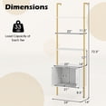 thumbnail image 2 of 72.5" Tall Bookshelf 5 Tier Wall Mount Ladder Bookcase with Cabinet White, 2 of 10