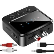 Bluetooth Transmitter Receiver for TV, Bluetooth Receiver for Home Stereo with RCA 3.5mm AUX & Display, Music Audio Adapter for Headphones/Speakers/Airplane/Home Theater/PC/Car, with TF Card Output