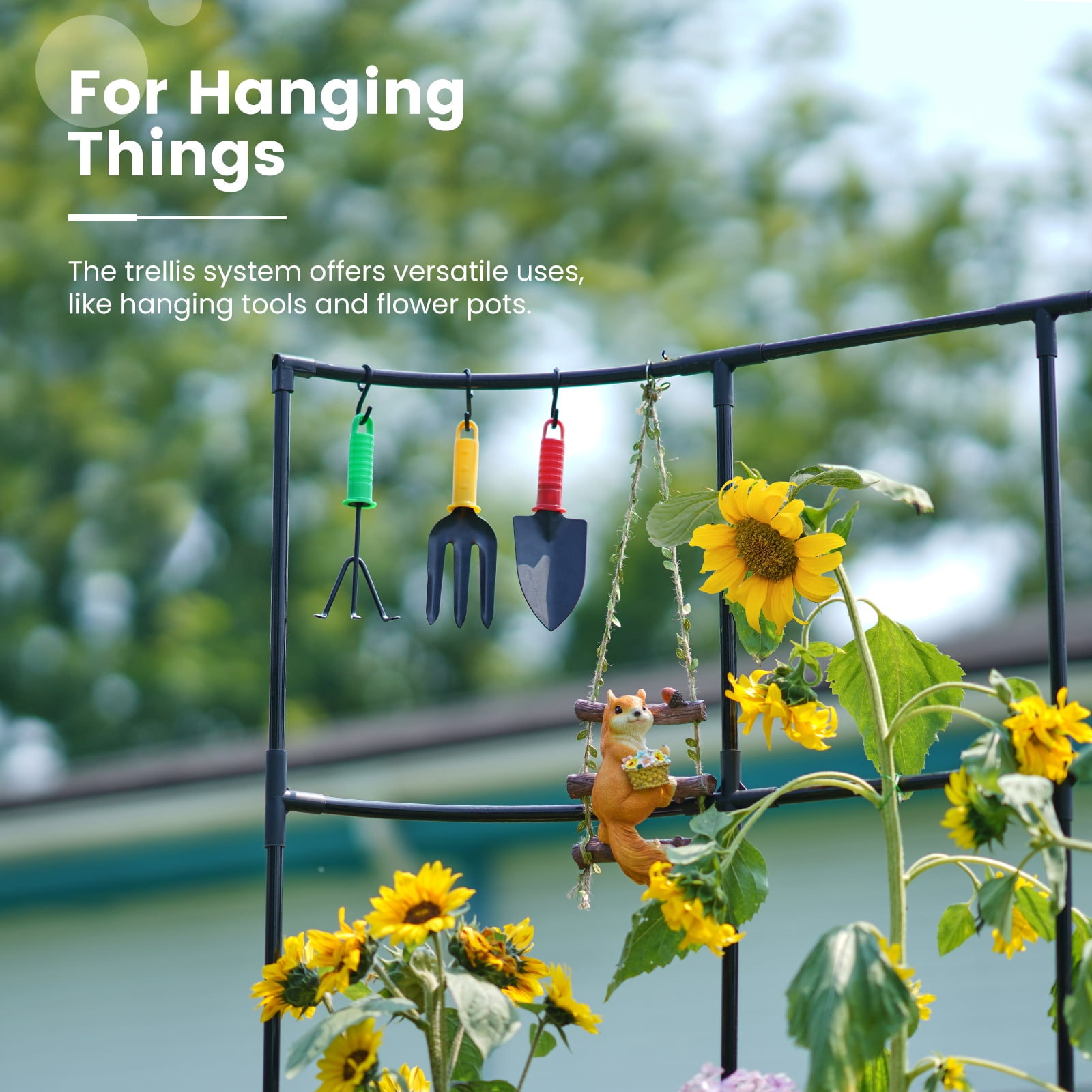 KING BIRD 4x3x1 ft Raised Garden Bed with Wall Trellis Galvanized Steel Metal Planter Garden Box for Outdoor Gardening Vegetables Flowers Silver