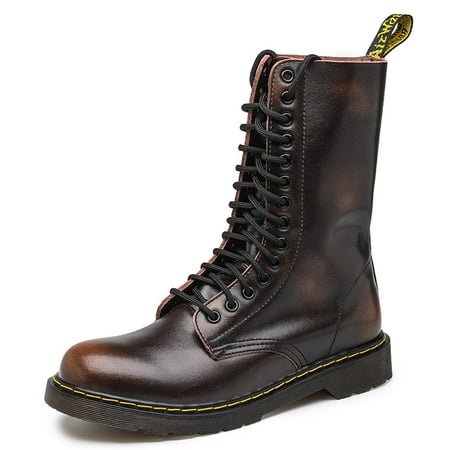 

Women‘s Retro Style Combat Boots Round Toe Mid Calf Lace Up Boots Women‘s Footwear