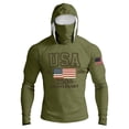 thumbnail image 2 of 250 Anniversary Mens Fishing Sun Hoodie American Flag Patriotic 1776-2026 Print 4th of July Sunshirt Army Green S, 2 of 5