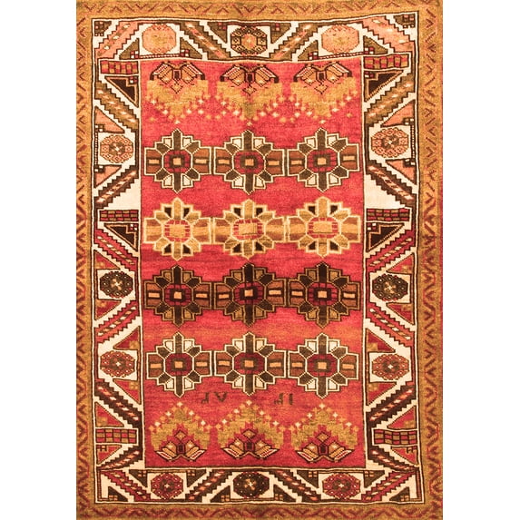 Ahgly Company Indoor Rectangle Persian Orange Traditional Area Rugs, 8' x 10'