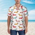thumbnail image 5 of Uemuo Dachshund Dog Puppy Printed Regular Fit Short Sleeve Casual Hawaiian Shirt for Men,Aloha shirt,Tropical shirt,Floral print shirt,Vacation Beach shirt-Medium, 5 of 9