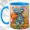Blue, variant on Smiling Cat Trio Coffee Mug, Whimsical Cat Mug, Ceramic 11 oz