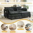 thumbnail image 5 of JONPONY 76.77" U Shaped Couch,Oversized 2 Seats Sectional Sofa,Sleeper Convertible Upholstery Sofá with 2 Ottomans & Side Pockets for Living Room,Furniture,Apartment,Black, 5 of 11