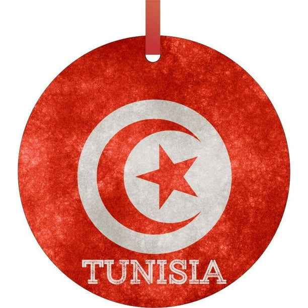 Tunisia Grunge Flag Flat Round Shaped Christmas Holiday Hanging Tree Ornament Disc Made In The U S A Walmart Com Walmart Com