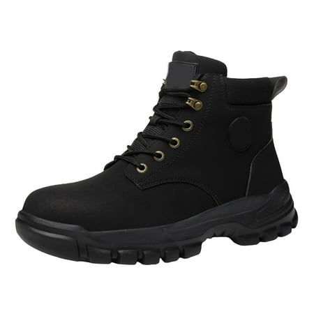 

Povozer Mens Snow Hiking Casual Ankle Boots(Black 10.5)