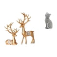 thumbnail image 1 of Escultura de ciervo, estatua de resina, adorno animal, figura de mesa, estatua de gato, decoración de estante, ideal para dormitorio, sala de estar, o, 1 of 8
