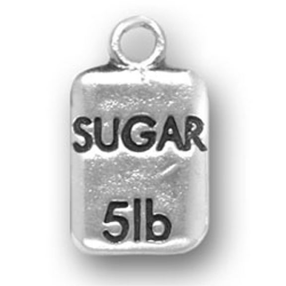 Sterling Silver 16" .8mm Box Chain 5 lb. Bag Of Sugar Pendant Necklace