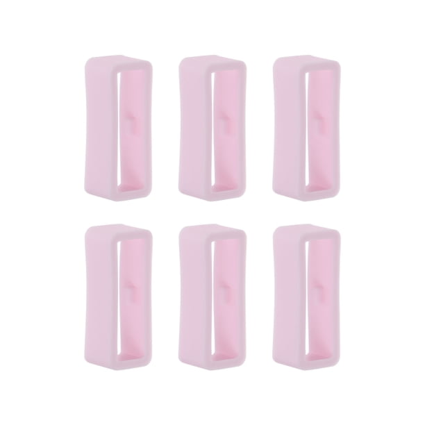 6uds Reloj Correa Lazo Cierre Anillos 18mm Caucho Reloj Soporte Guardián Silicona para Reloj Correa, Claro Rosa