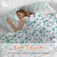 thumbnail image 4 of 3 Piece Weeping Flowers Duvet Cover Set Queen Size,Microfiber Comforter/Quilt Cover with Corner Ties and 2 Pillowcases,Teal Grey Summer Spring Floral Botanical Art Soft Bedding with Zipper Closure, 4 of 8