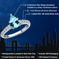 thumbnail image 2 of Gem Stone King 10K White Gold Ice Blue Topaz and Lab Grown Diamond Engagement Ring for Women | 1.20 Cttw | Pear Shape 8X5MM | Gemstone November Birthstone | Size 6, 2 of 6