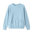 thumbnail image 4 of Sweatshirt for Women with Pockets Lightweight Long Sleeve Round Neck Sweatshirt Keep Warm Tops, 4 of 6