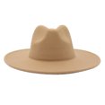 thumbnail image 1 of Sombrero de fieltro de cachemira de color liso con ala grande para otoño e invierno, sombrero de jazz, sombrero francés, 1 of 6