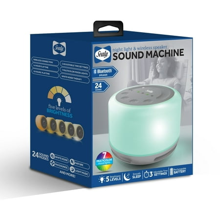 Sealy - Night Light and Wireless Speaker Sound Machine - White