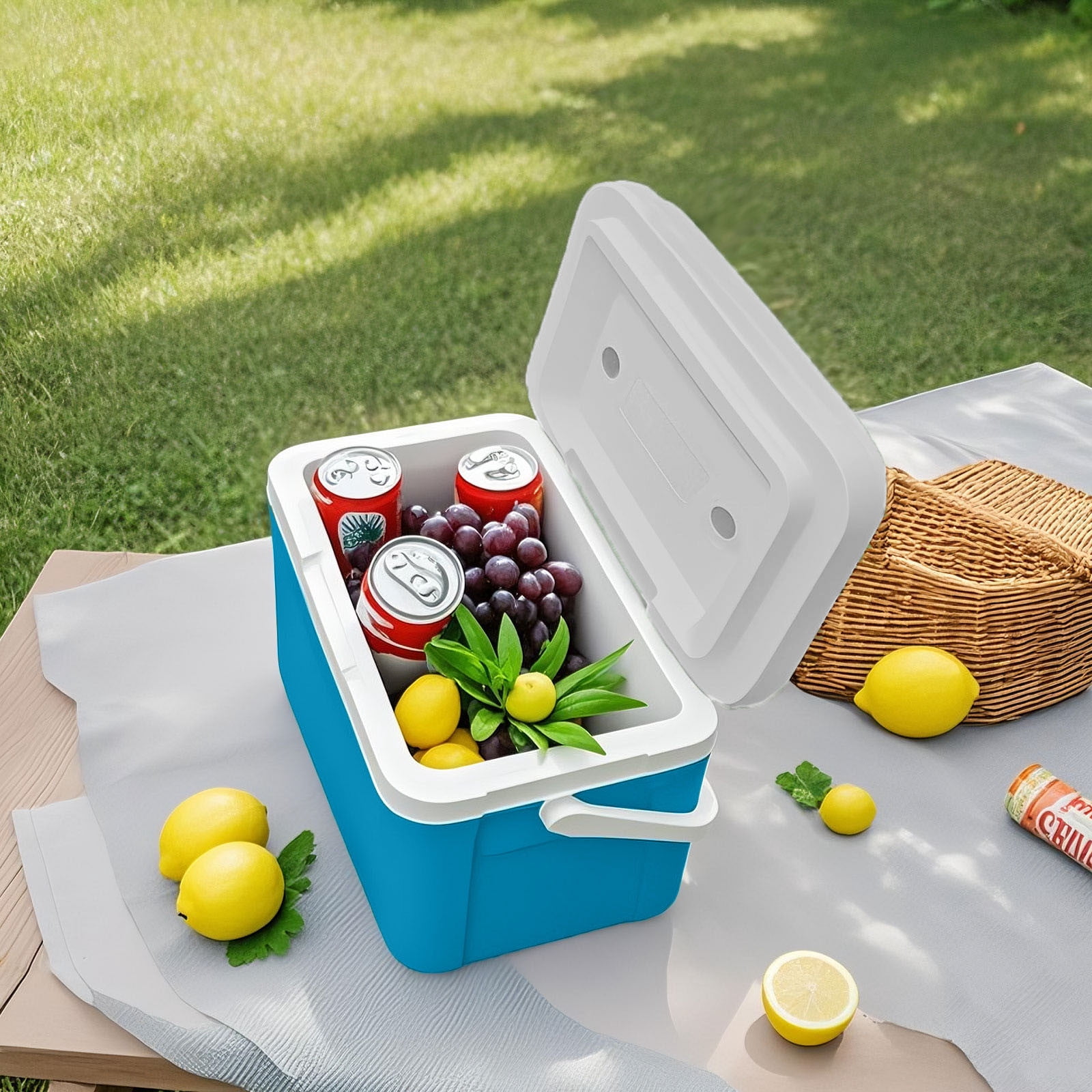 Camping Cooler Cooler With Handle Portable Refrigerator Keep Cool For 72 96 Hours Small Ice Chest Hard Food Storage For Beach Camping Sports Camping Hiking