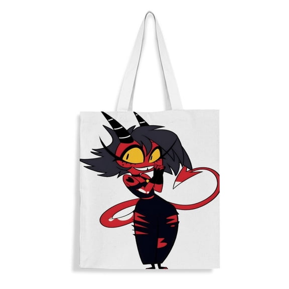 Helluva Boss handbag 13.8×15.8 inches made of canvas material durable and stylish showcasing personal style