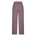 thumbnail image 5 of Olyvenn Womens Cotton Linen Pants Wide Leg with Pockets Drawstring Casual Pants Resort Wear Beach Vacation Outfits for Women 2025 Purple XL, 5 of 6