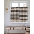 thumbnail image 2 of Western Texas Star Retro Bathroom Window Curtain, Country Vintage Black Beige Plaid Light Filtering Coffee Kitchen Curtains, Bedroom Living Room Curtains 2 Panel 84"x45", 2 of 6