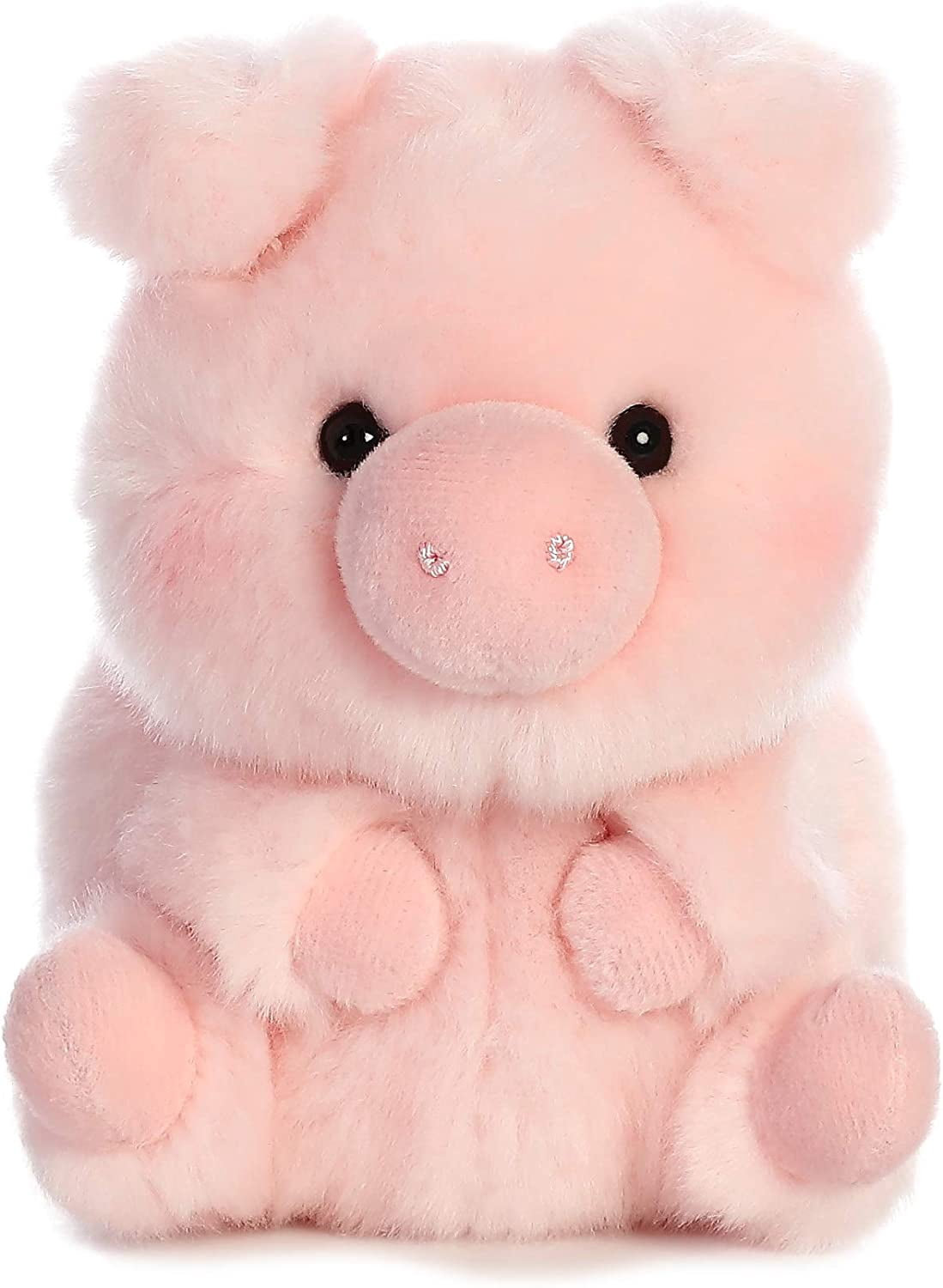 Aurora World Pig, Cow and Chicken Stuffed Animal Plush Toy  Farm Animals Theme  Bundle of 3 Rolly Pet Items, 5 inches Each