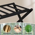 thumbnail image 4 of Luggage Rack, Folding Suitcase Stand with Storage Shelf,Bamboo Luggage Stand for Guest Room,Bedroon and Hotel,Holds up to 131 lb,Fit Most Luggage Size,Black, 4 of 8