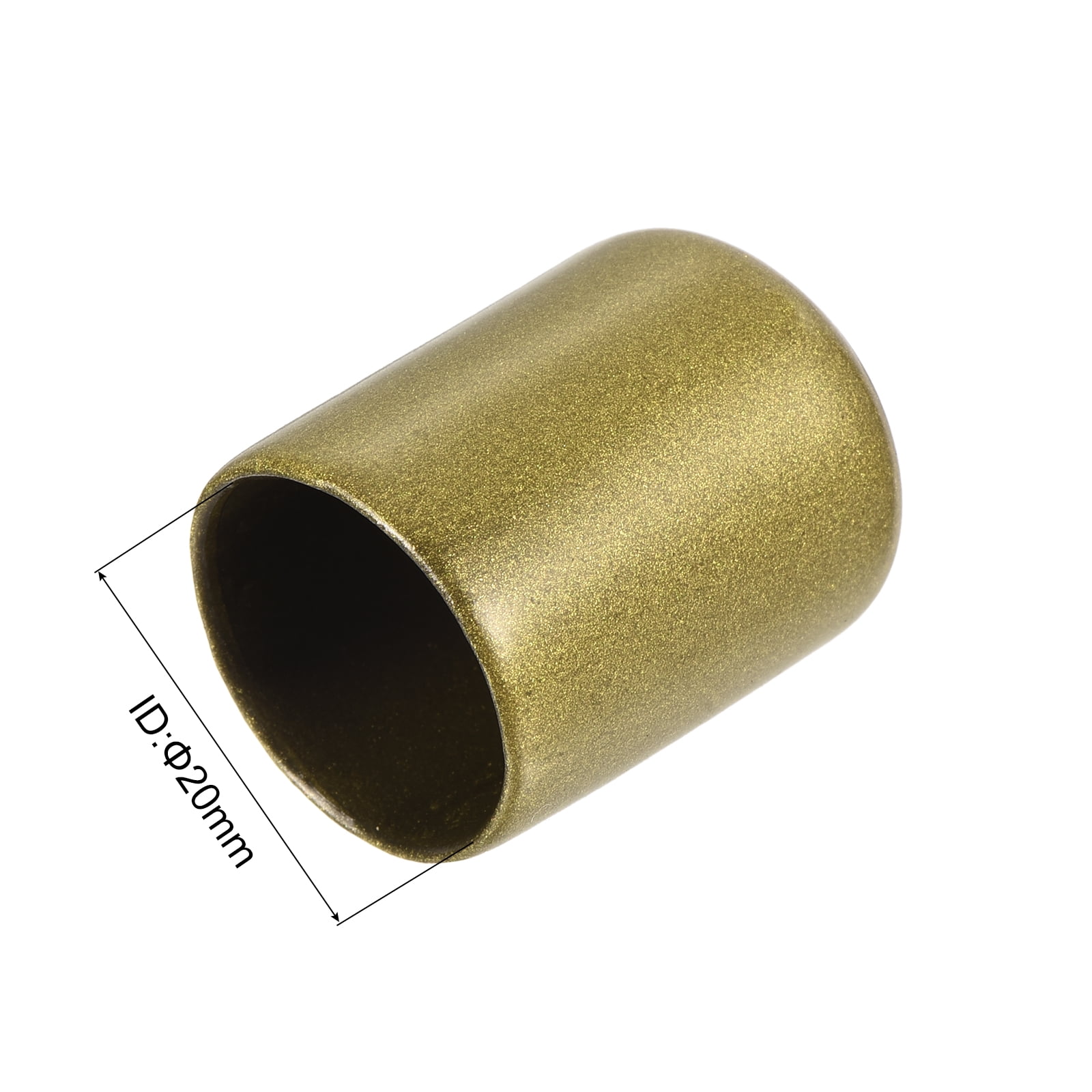 Uxcell 100pcs Round Rubber End Caps 25/32"(20mm) Gold Vinyl Cover Screw Thread Protectors