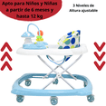 thumbnail image 3 of Andadera para Bebé Hongo Musical Juguetes Interactivos Altura Ajustable Ruedas de Goma Apta desde 6 meses y hasta 12 kg - Azul, 3 of 6
