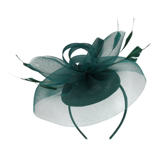 JFGHDG Fascinators Hats for Women,Tea Party Hats for Women,Head Piece for Women,Hat for Women,Fascinator Headband,Fascinator Hat Flower Feather Mesh Tea Party Hairband Army Green One Size