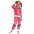 thumbnail image 3 of Boys Tracksuit Disco Zip Up Hip Hop Dance Color Matching Costume Athletic Comfortable 2 Piece Outfits 6-7 Y, 3 of 9