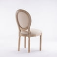thumbnail image 5 of French Style Solid Wood Frame Antique Painting Linen Fabric Oval Back Dining Chair,Set of 2,Cream, 5 of 8