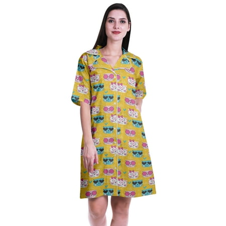

Moomaya Womens Night Shirt For Sleeping Printed Sleepwear Nightdress-S-XXL