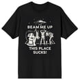 thumbnail image 6 of Stranger Things 5 Beam Me Up Scotty This Place Sucks Adult Black Crew Neck Short Sleeve T-shirt-6XL, 6 of 7