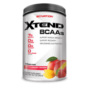 Xtend Original BCAA Powder, Branched Chain Amino Acids, Sugar Free Post Workout Muscle Recovery Drink with Amino Acids, 7g BCAAs for Men & Women, Strawberry Mango, 30 Servings