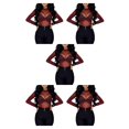thumbnail image 3 of maskred Femme Base Chemise Manches Longues Élastique Transparente Dames T-shirt Col Rond Tops Vêtements pour le Printemps Été Vin Rouge L 5Set, 3 of 6