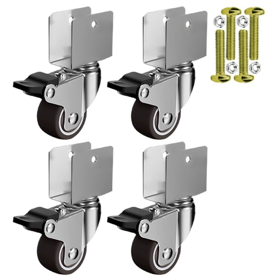 4Pcs 1.5inch Universals Swivels Casters Replacement Heavy Duty Furniture Wheel Castor Quiet Trolley Wheel Easily Install