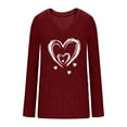 thumbnail image 5 of ICHUANYI Womens Valentine's Day Long Sleeve V Neck Shirts Tops Valentines Blouses Pullover Sweaters Tunic Fashion, 5 of 8