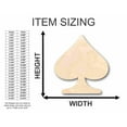 thumbnail image 2 of Unfinished Wood Spade Card Shape - Poker - Craft - up to 46" DIY 18" / 1/2", 2 of 3