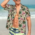 thumbnail image 7 of Susaid Tropical Mask Flamingo Print Hawaiian Shirts for Men Women,Hawaiian Summer Short-Sleeve Casual Relaxed-Fit Button-Down,Small, 7 of 7