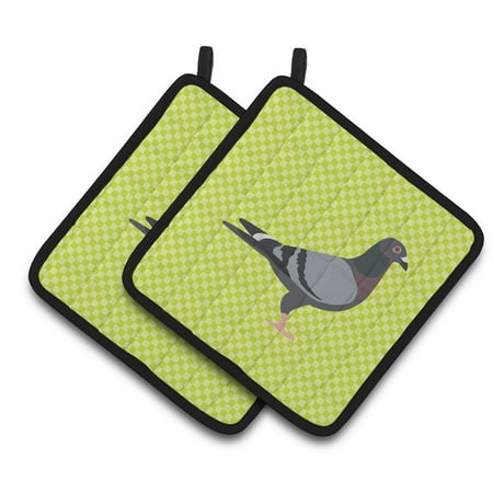 Caroline s Treasures Racing Pigeon Green Pair of Pot Holders