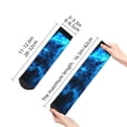thumbnail image 4 of Pofeuu Ice Blue Fire Wolf Print 30cm Socks, Adult Running Hiking Socks for Youth and Adult, 4 of 7